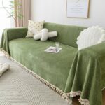 Jacquard sofa throw Pom-pom Herringbone Sofa Throw