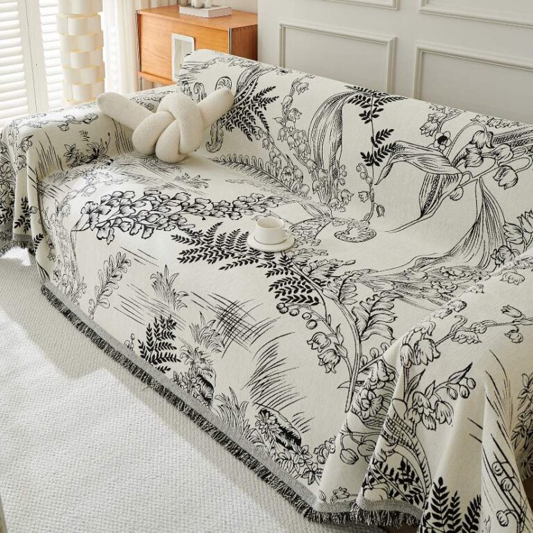 Jacquard sofa throw Lily of the Valley Sofa Throw
