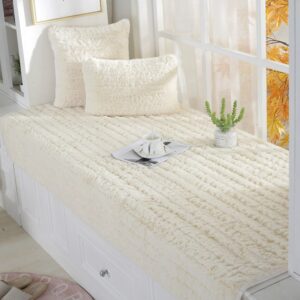 Bay window cushion Straight Stripe Long Plush Bay Window Cushion