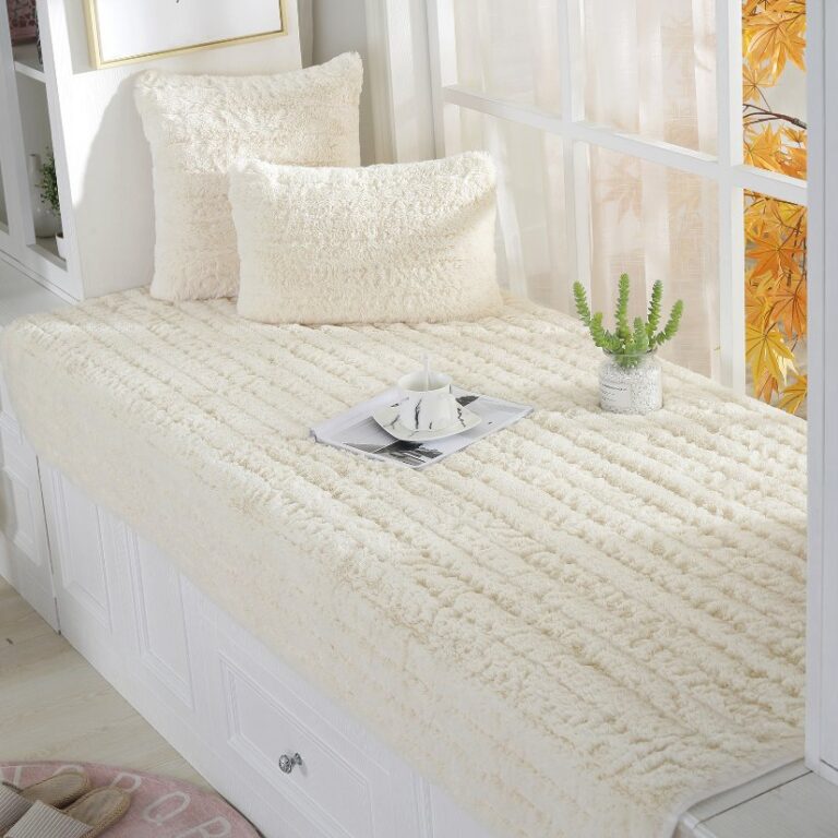 Bay window cushion Straight Stripe Long Plush Bay Window Cushion
