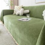 Jacquard sofa throw Pom-pom Herringbone Sofa Throw