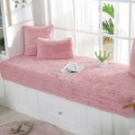 Bay window cushion Straight Stripe Long Plush Bay Window Cushion
